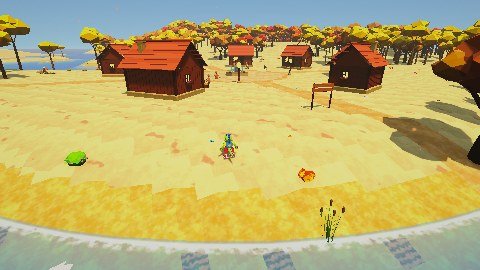 A town in the Autumn Woods